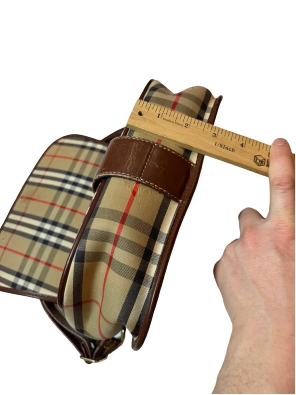 Burberry Nova Check Mini Shoulder Bag Canvas Leather Vintage Y2K - Picture 6 of 14